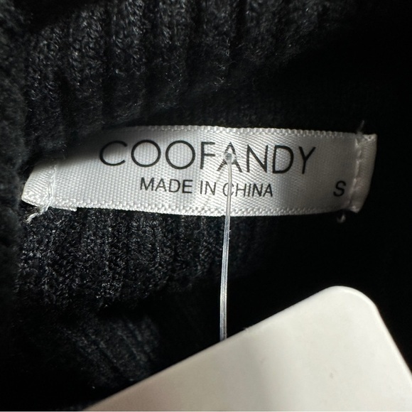 NWT Coofandy black turtleneck sweater, size S, ribbed, stretchy, classic - Picture 3 of 11